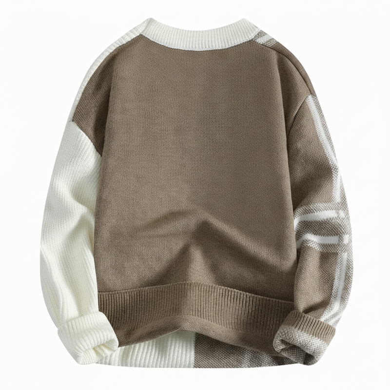 Men's Plaid Sweater Color Block