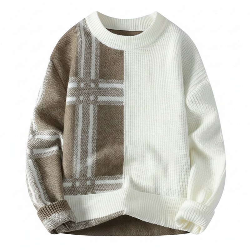 Men's Plaid Sweater Color Block