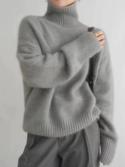 Women's Linen Turtleneck Sweater