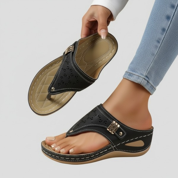 Women's Comfort Wedge Thong Sandals - VibreMode