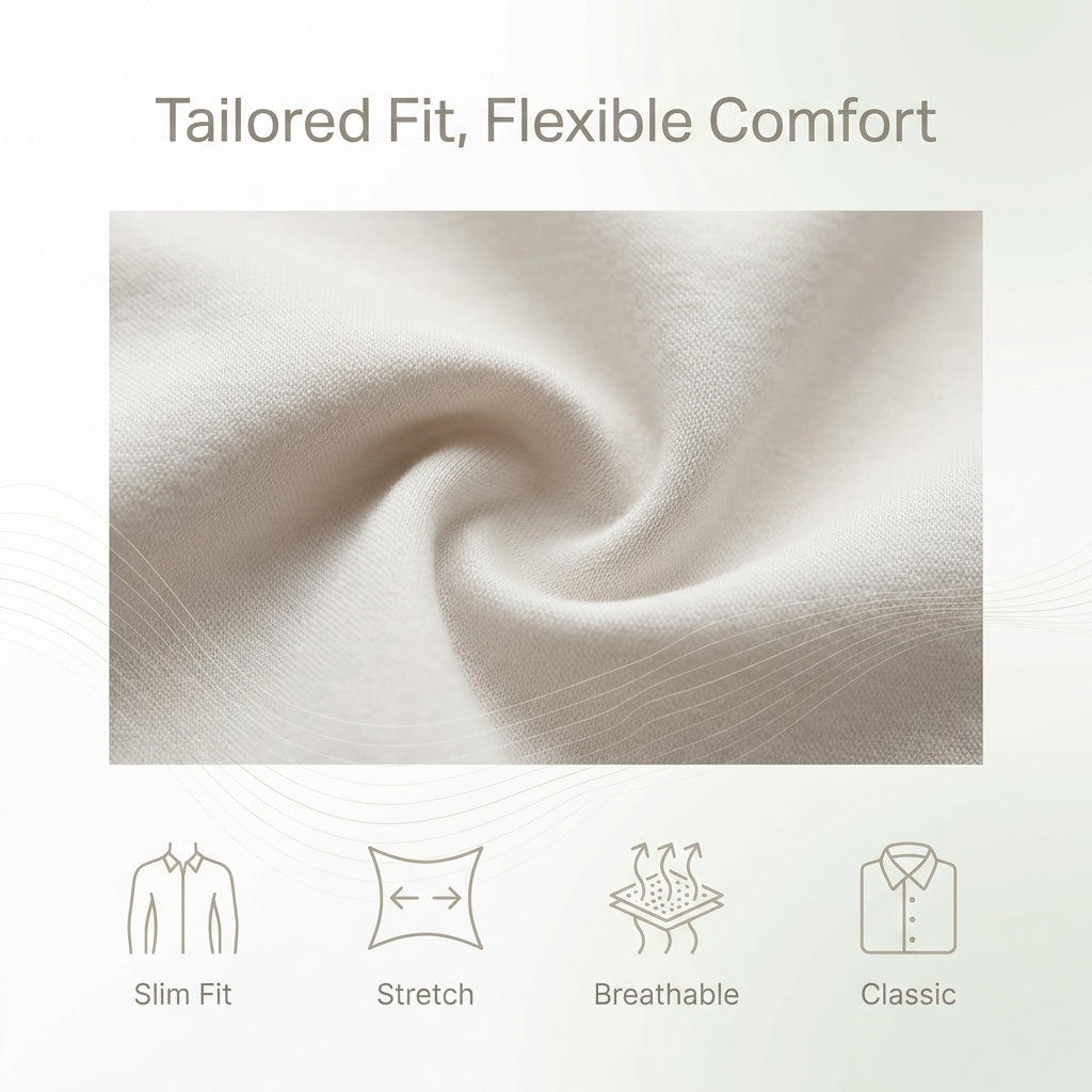 Stretch Slim Fit Button-Down Shirt for Men – Stylish & Comfortable Fit Caliboot