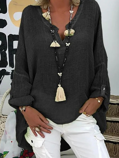 Women's V-Neck Loose Fit Blouse