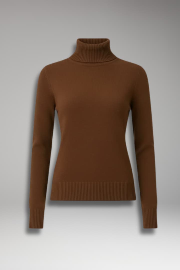 Women's Long Sleeve Turtleneck Sweater Ribbed - VibreMode