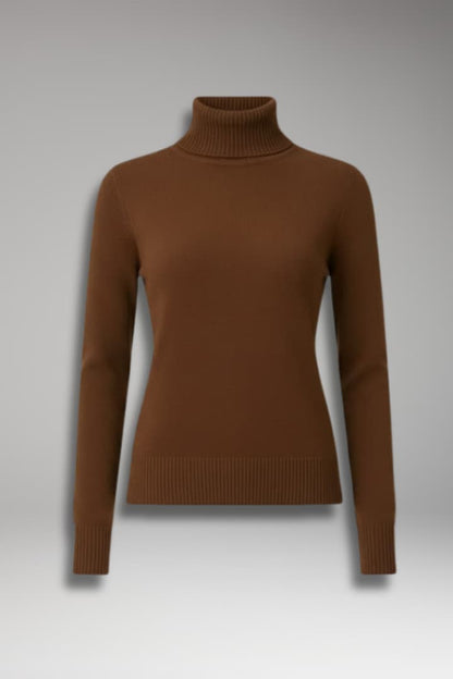 Women's Long Sleeve Turtleneck Sweater Ribbed - VibreMode
