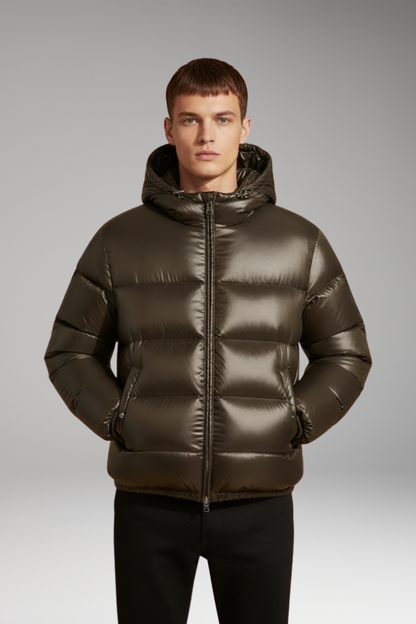 Men's Quilted Padded Jacket Secure Closure