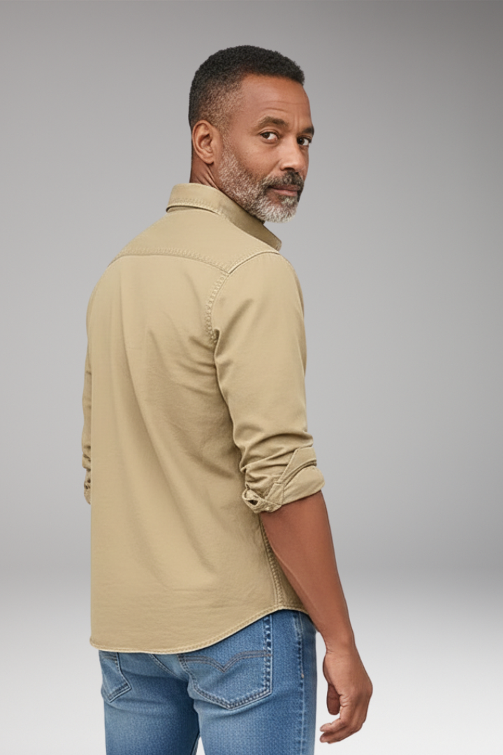 Men's Button Front Dress Shirt with Cuffs