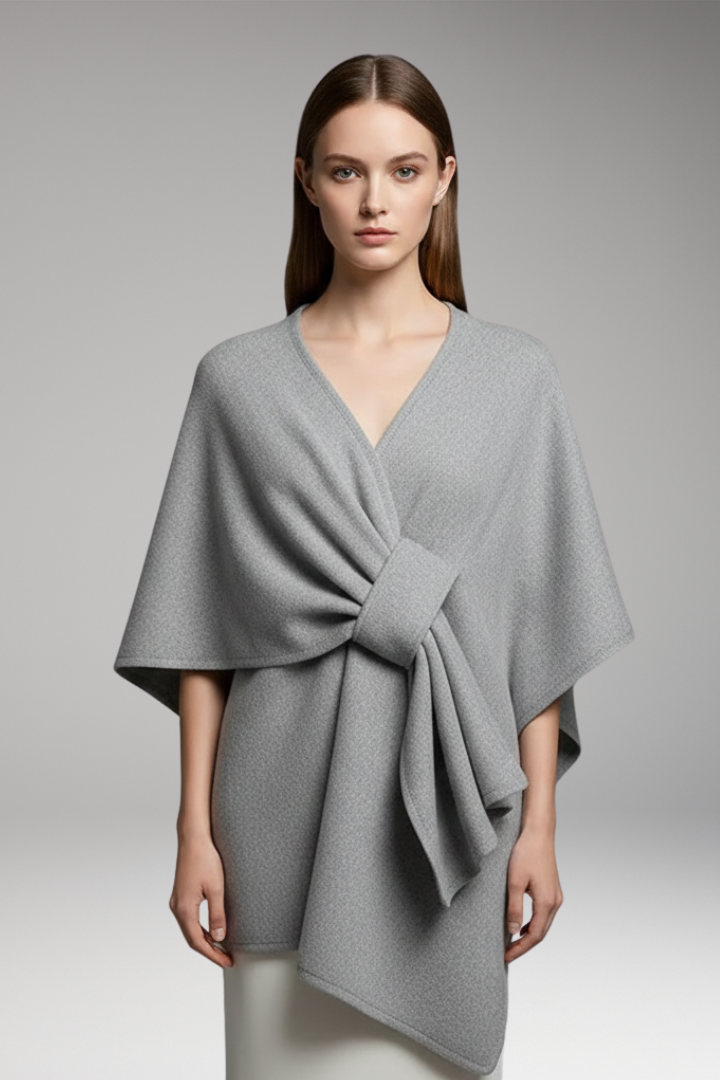 Women's Double-Sided Poncho Shawl Wide Drape