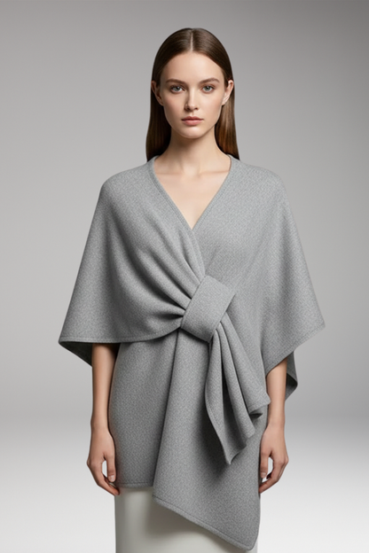 Women's Double-Sided Poncho Shawl Wide Drape