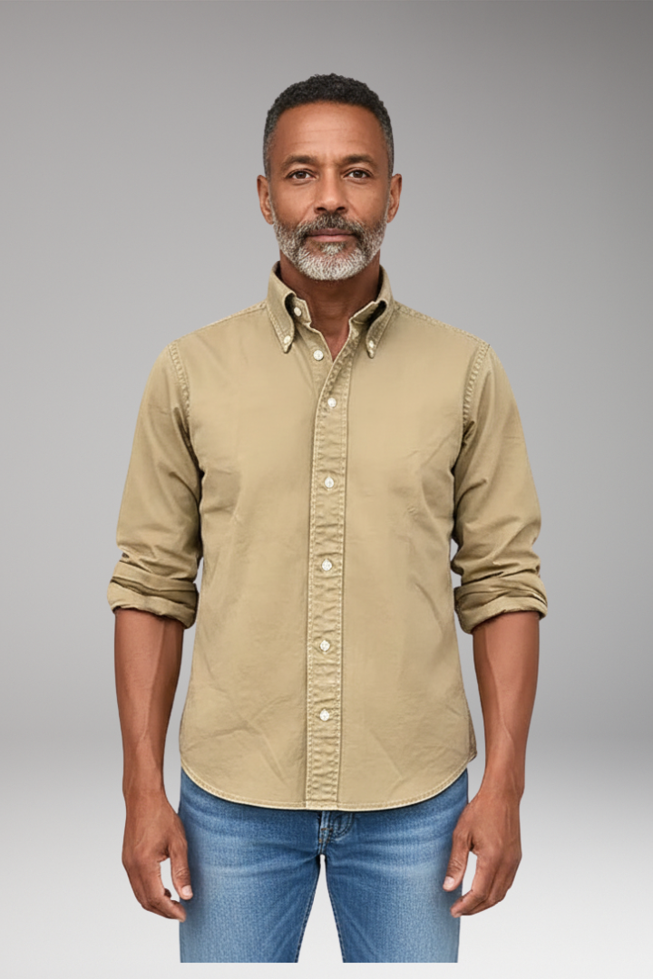 Men's Button Front Dress Shirt with Cuffs