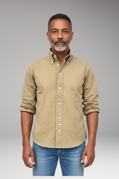 Men's Button Front Dress Shirt with Cuffs