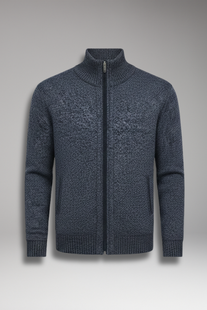 Men's Cardigan Sweater Stand Collar Button Closure - VibreMode
