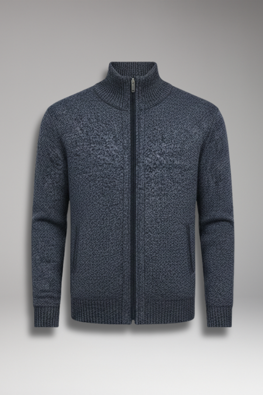 Men's Cardigan Sweater Stand Collar Button Closure - VibreMode