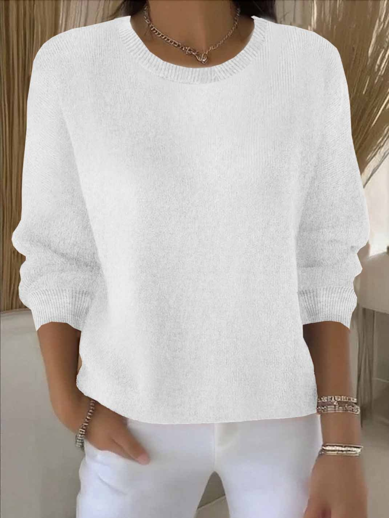 Women's Fine Knit Sweater Soft Fabric - VibreMode