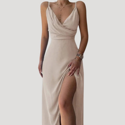 Elegant Ladies Long Slit Maxi Dress