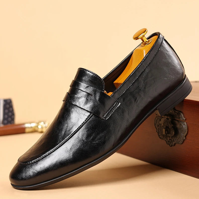 Men's Slip-On Dress Shoes Strap Detail
