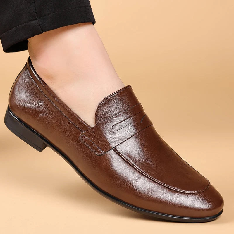 Men's Slip-On Dress Shoes Strap Detail