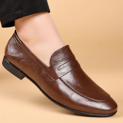 Men's Slip-On Dress Shoes Strap Detail