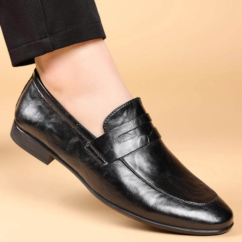 Men's Slip-On Dress Shoes Strap Detail