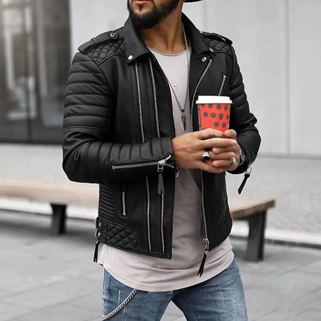 Men's Leather Jacket Robust Brown - VibreMode