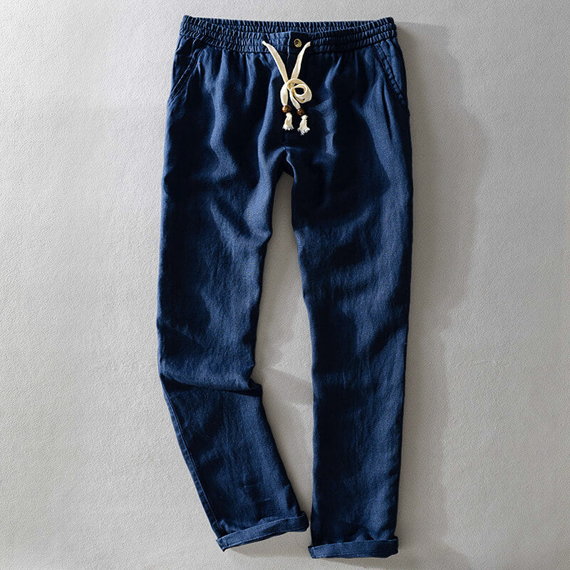 Relaxed Fit Lightweight Linen Pants - VibreMode