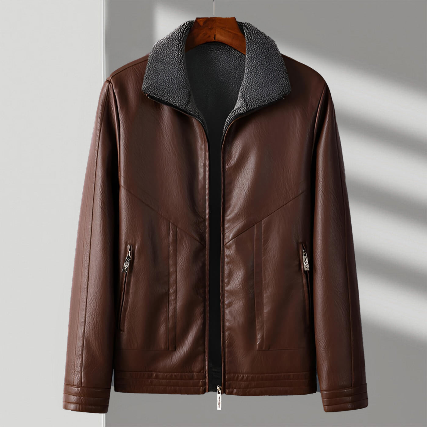 Biker Style Genuine Leather Jacket