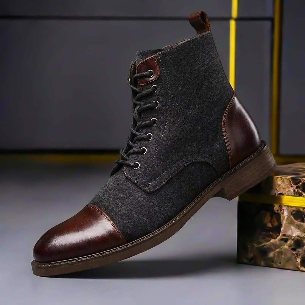 Luxury Sheepskin Leather Ankle Boots