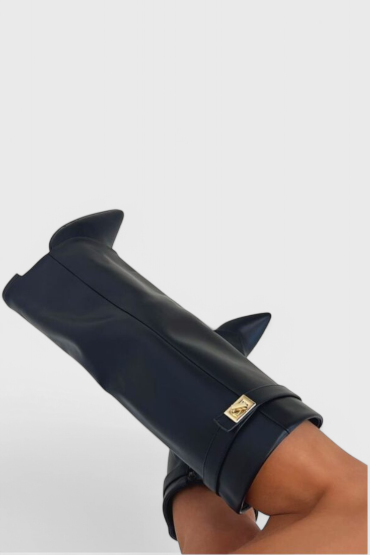 Women's Knee-High Pointed Toe Boots Low Heel