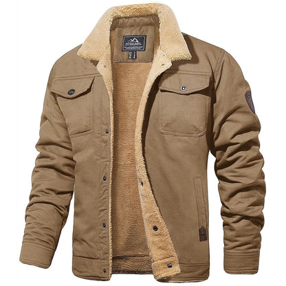 Men's Sherpa Lined Winter Jacket Warm Insulation