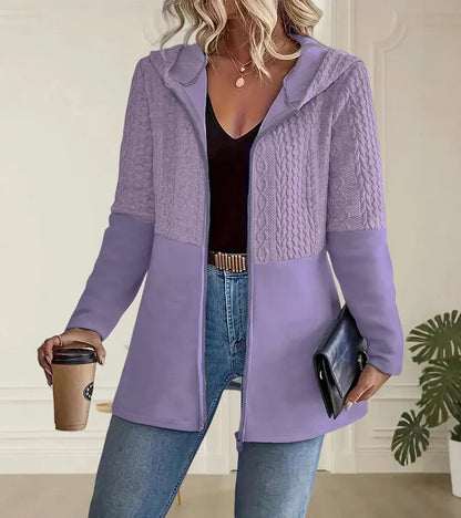 Women's Zip Front Hoodie Panel Detailing