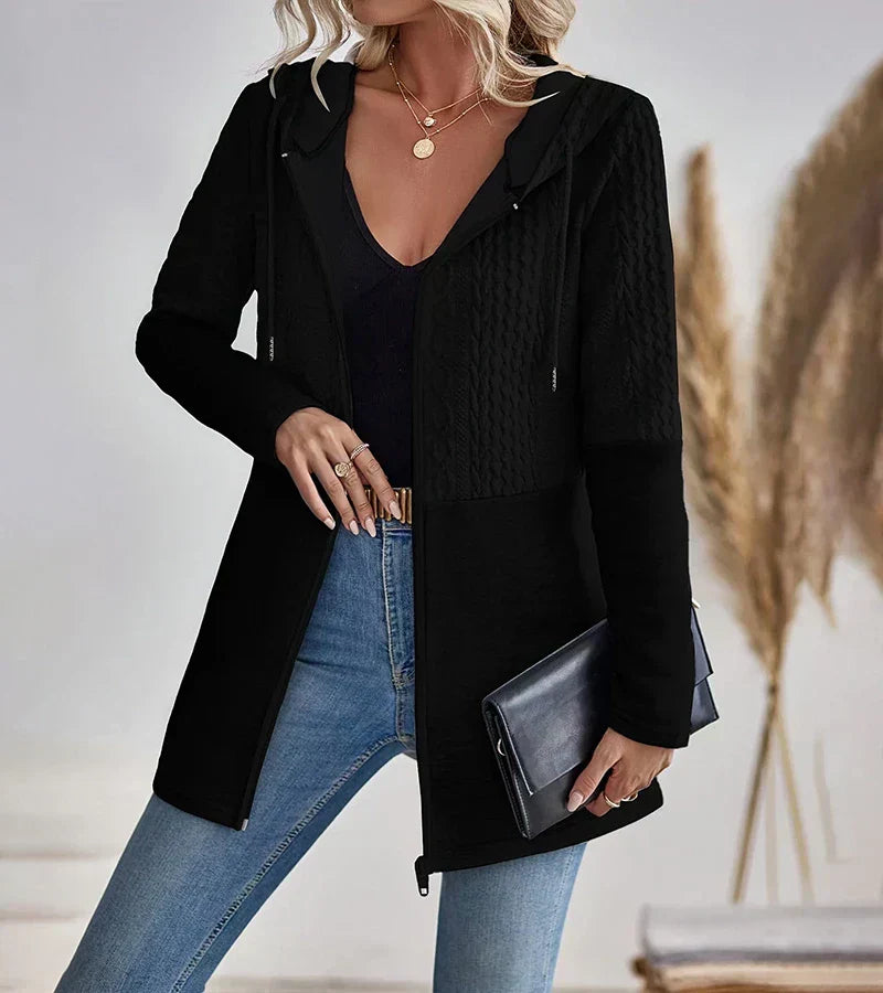 Women's Zip Front Hoodie Panel Detailing