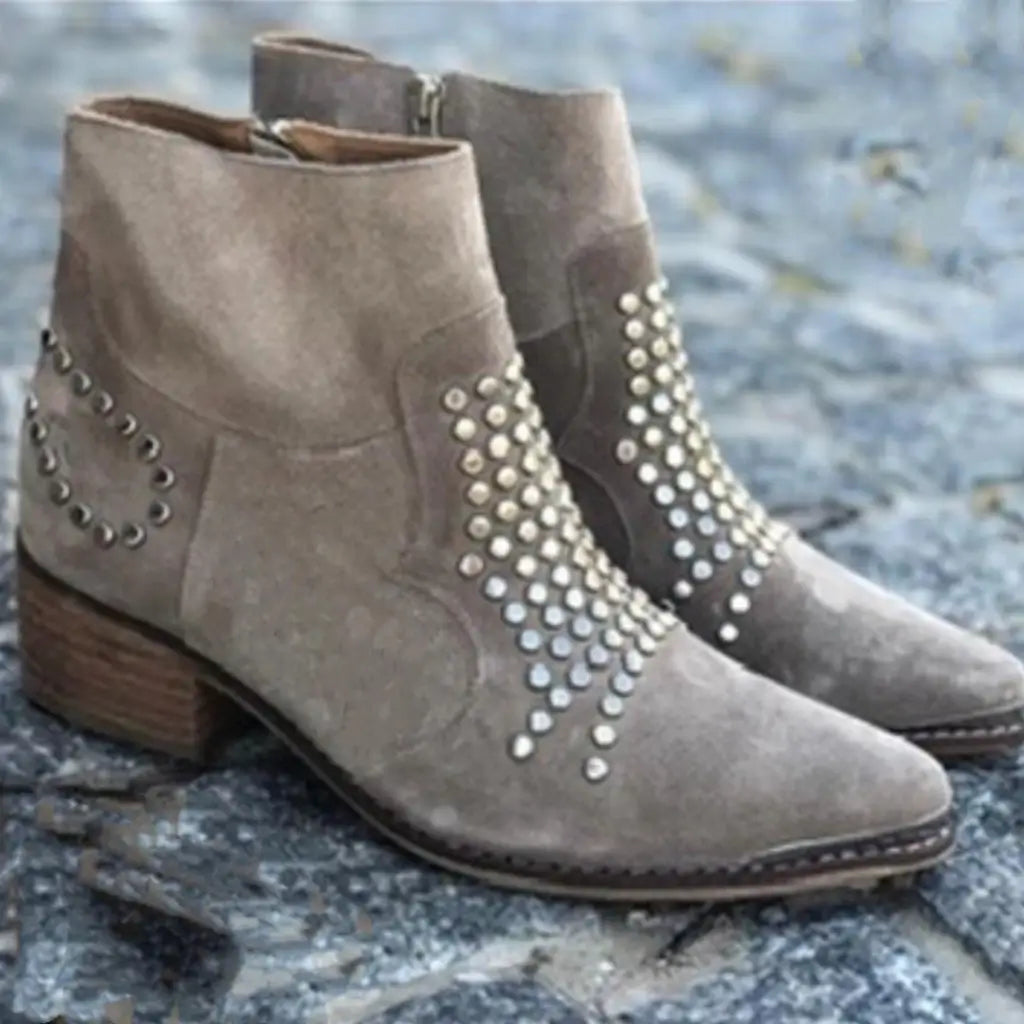 Women's Pointed Toe Stud Boots