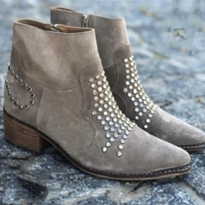 Decorative Buckle Ankle Boots