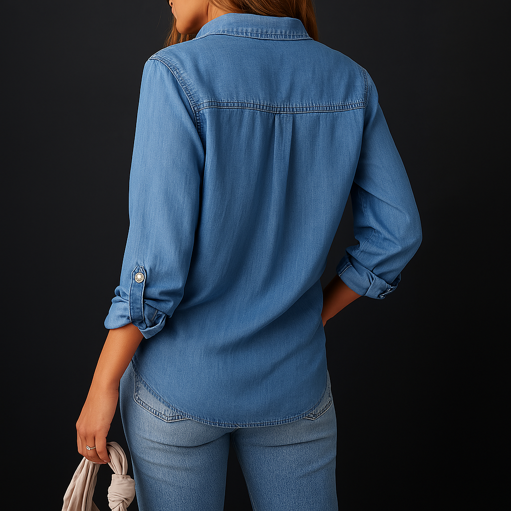 Women's Denim Button-Down Shirt