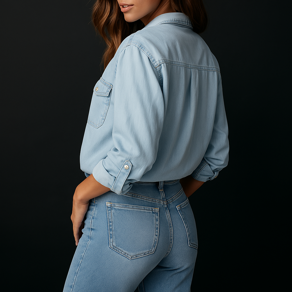 Women's Denim Button-Down Shirt