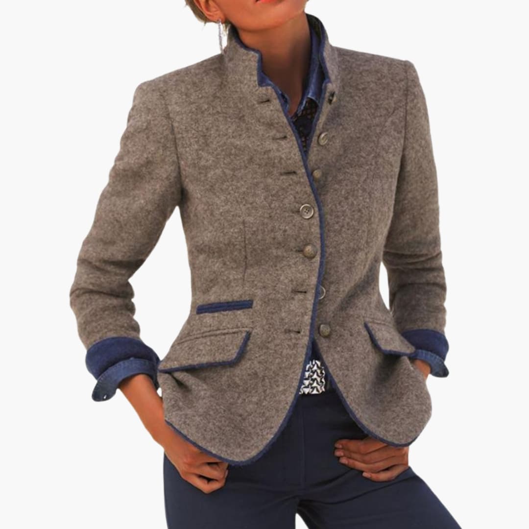 Women's Blazer Lapel Collar Button Front - VibreMode