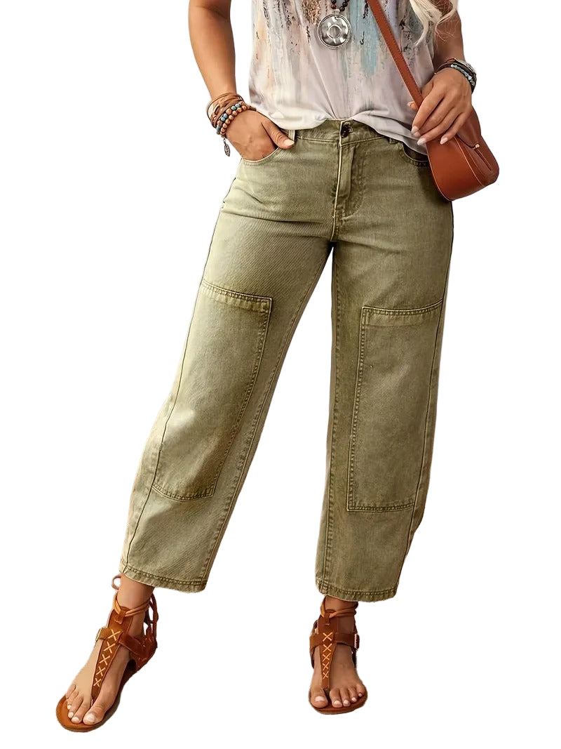 Women's Straight Leg Pants Green - VibreMode