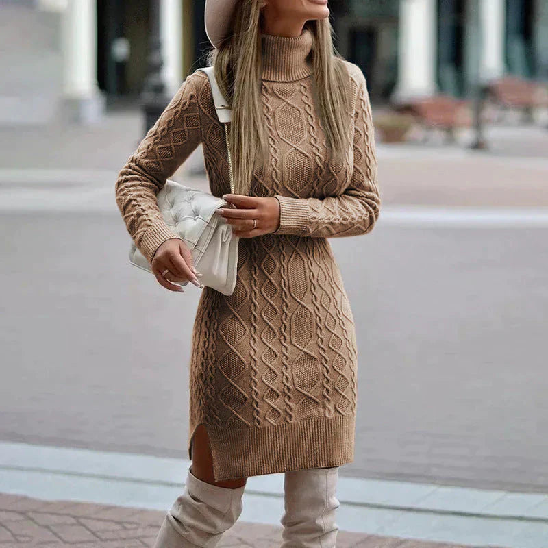 Lena – Chic Cold Weather Knitted Dress - VibreMode