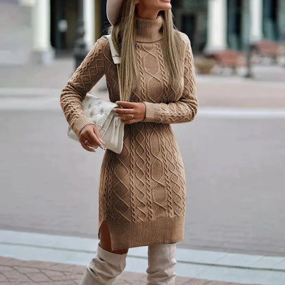 Lena – Chic Cold Weather Knitted Dress - VibreMode