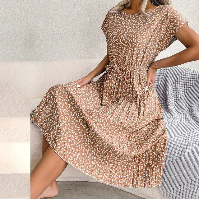 Beautiful Floral Midi Dress for Women - VibreMode