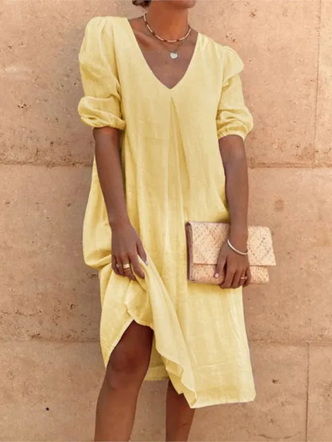 Women's Elegant Midi Dress Casual Summer - VibreMode