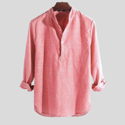 Men's Classic Henley Shirt Breathable