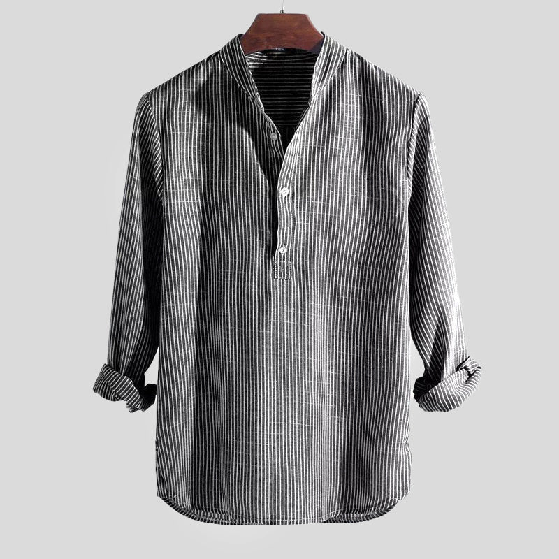 Men's Classic Henley Shirt Breathable