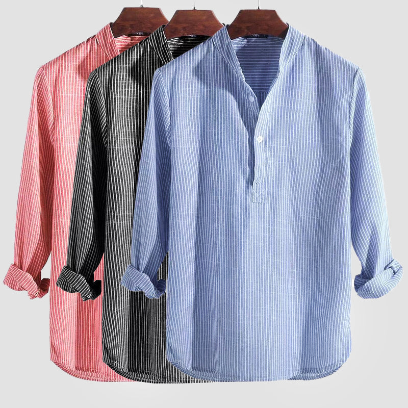 Men's Classic Henley Shirt Breathable - VibreMode