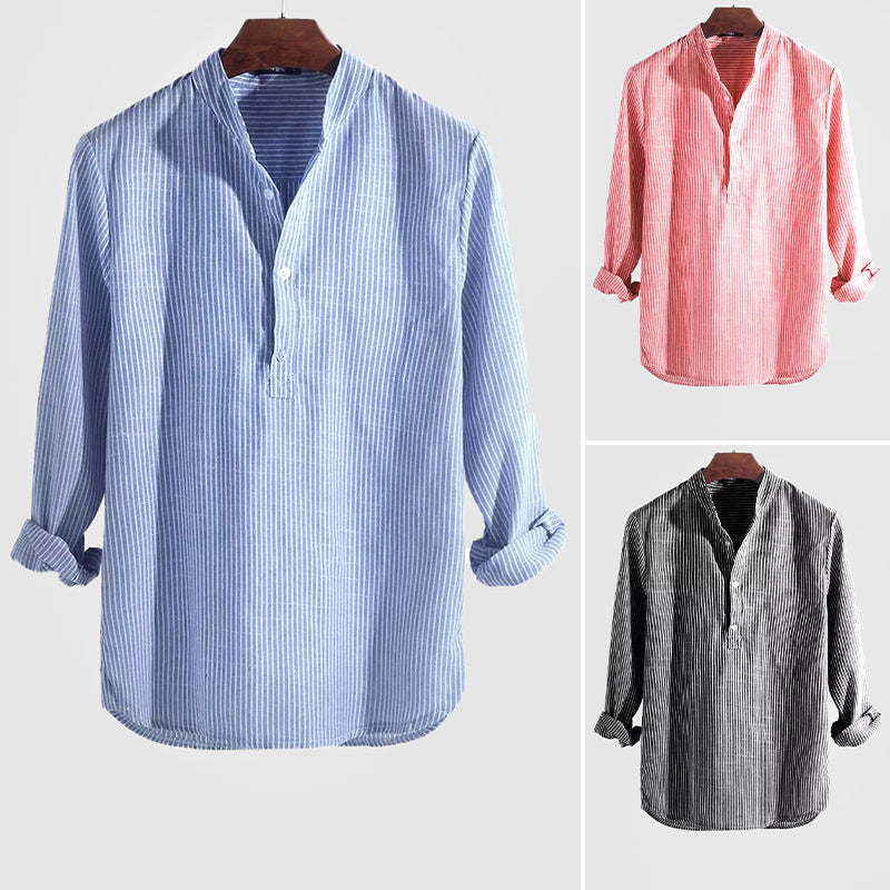 Men's Classic Henley Shirt Breathable
