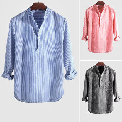 Men's Classic Henley Shirt Breathable