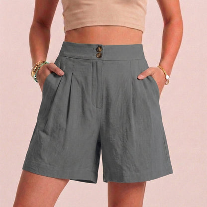 Women's Relaxed Fit Paperbag Shorts Tailored Pockets
