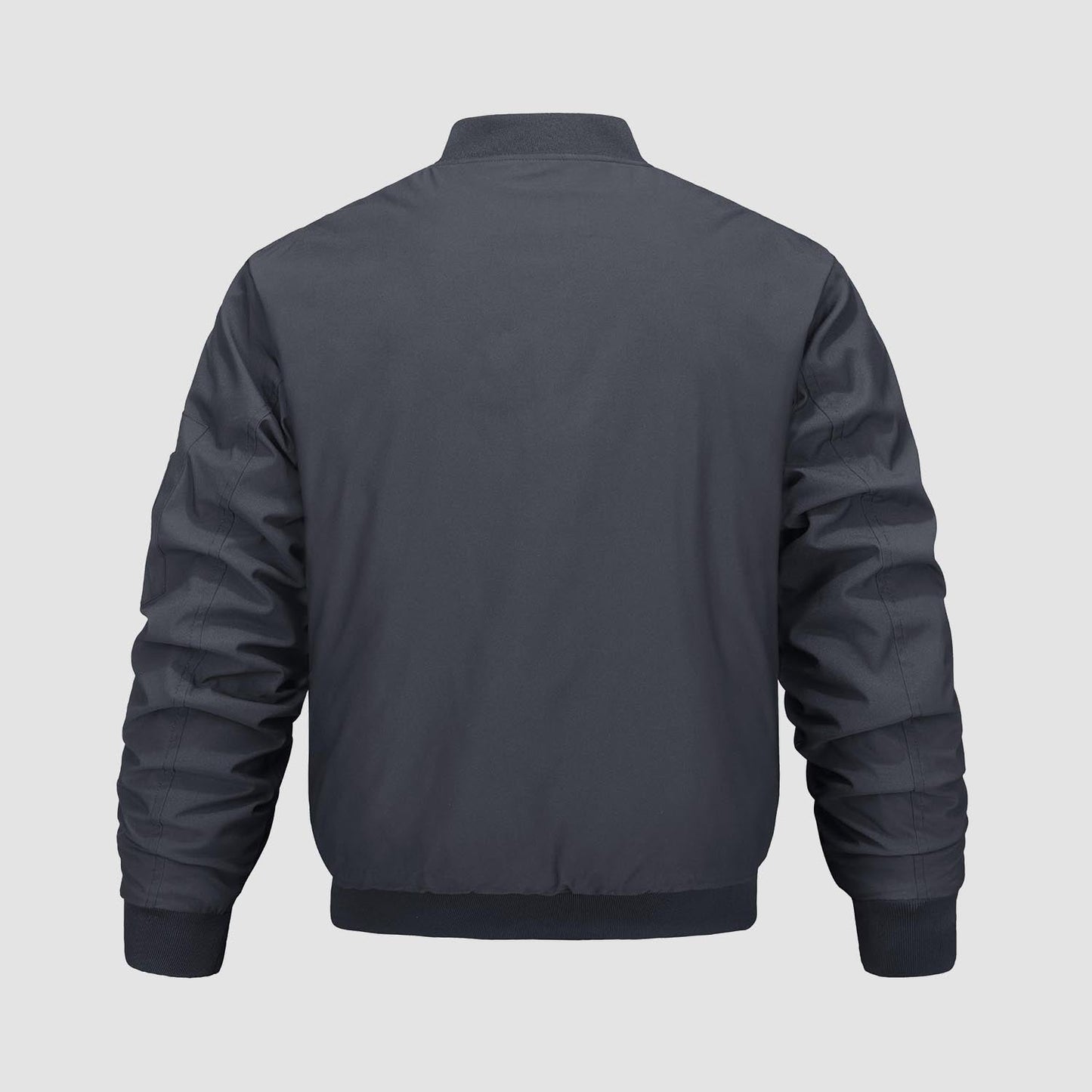 Men's Quilted Bomber Jacket Windproof Nylon Black