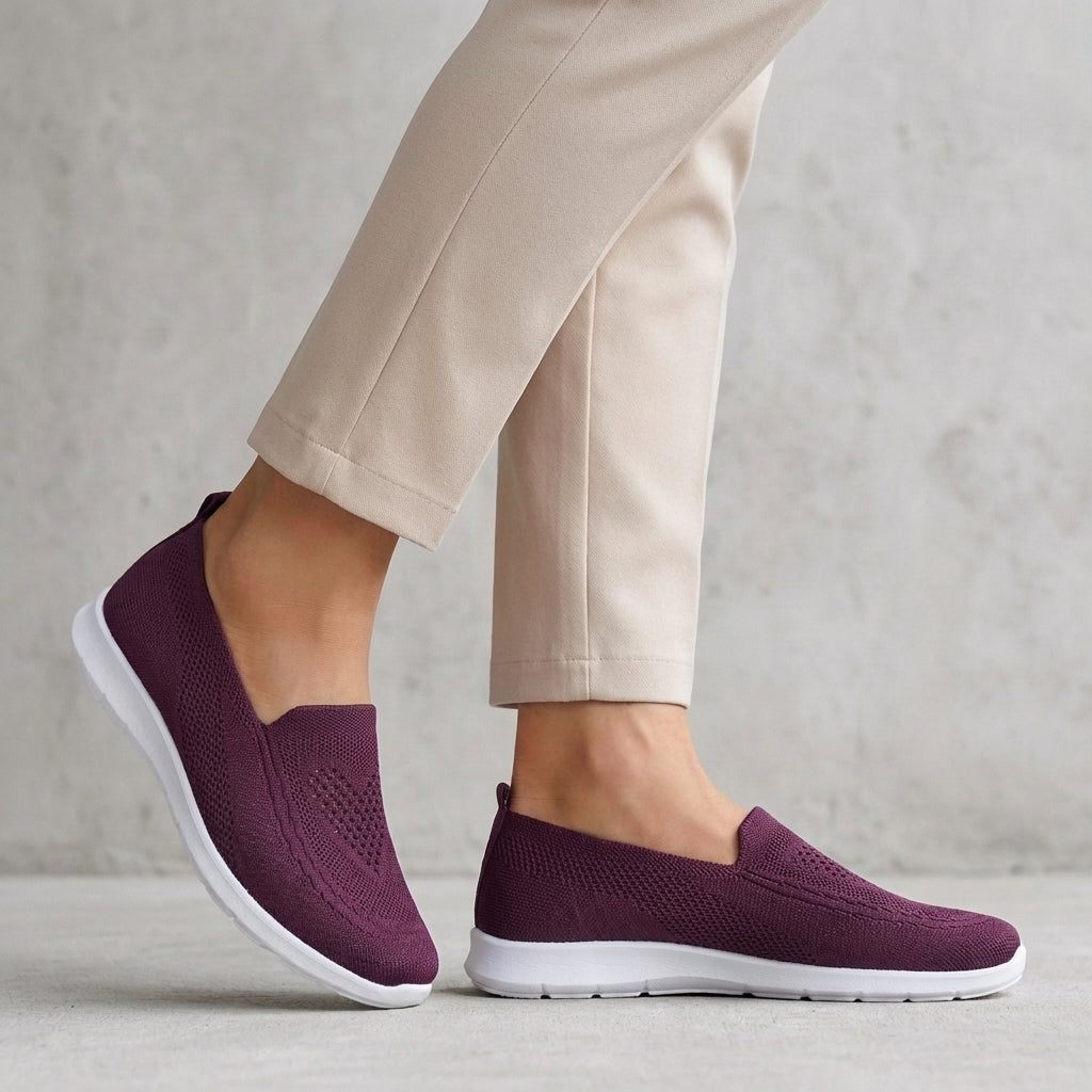 Slip-On Knit Mesh Walking Shoes Cushioned Comfort Fit