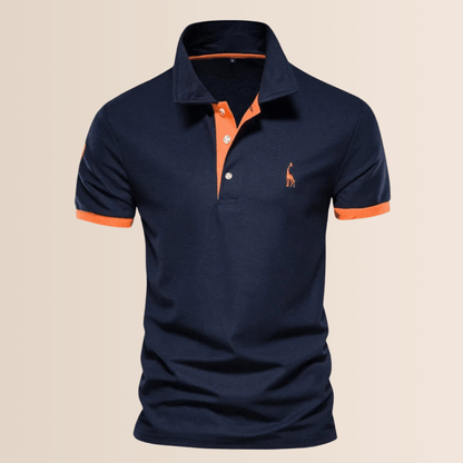 Men's Cotton Polo Shirt Stand Collar