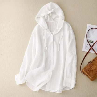 Women's Long Sleeve Hooded Blouse